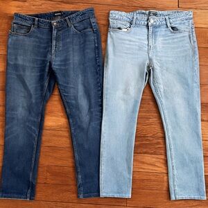 Frank & Oak Men's Slim Fit Blue Denim Jeans Size 33 waist 32 Lenght Bundle Lot